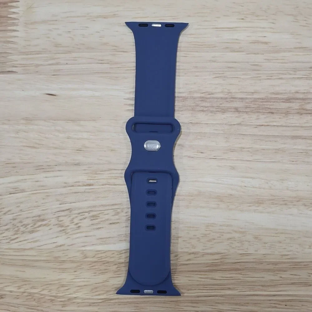 Blue Christmas Silicone Sport Band Wrist Strap For Apple Watch 42/44/45/49mm